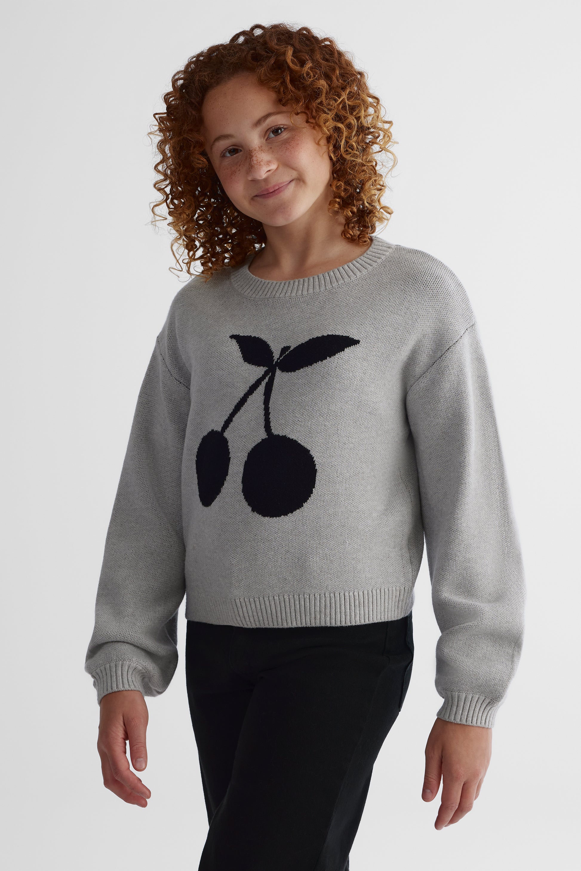 Chandail tricoté tendance - Ado fille && MIX GRIS CLAIR