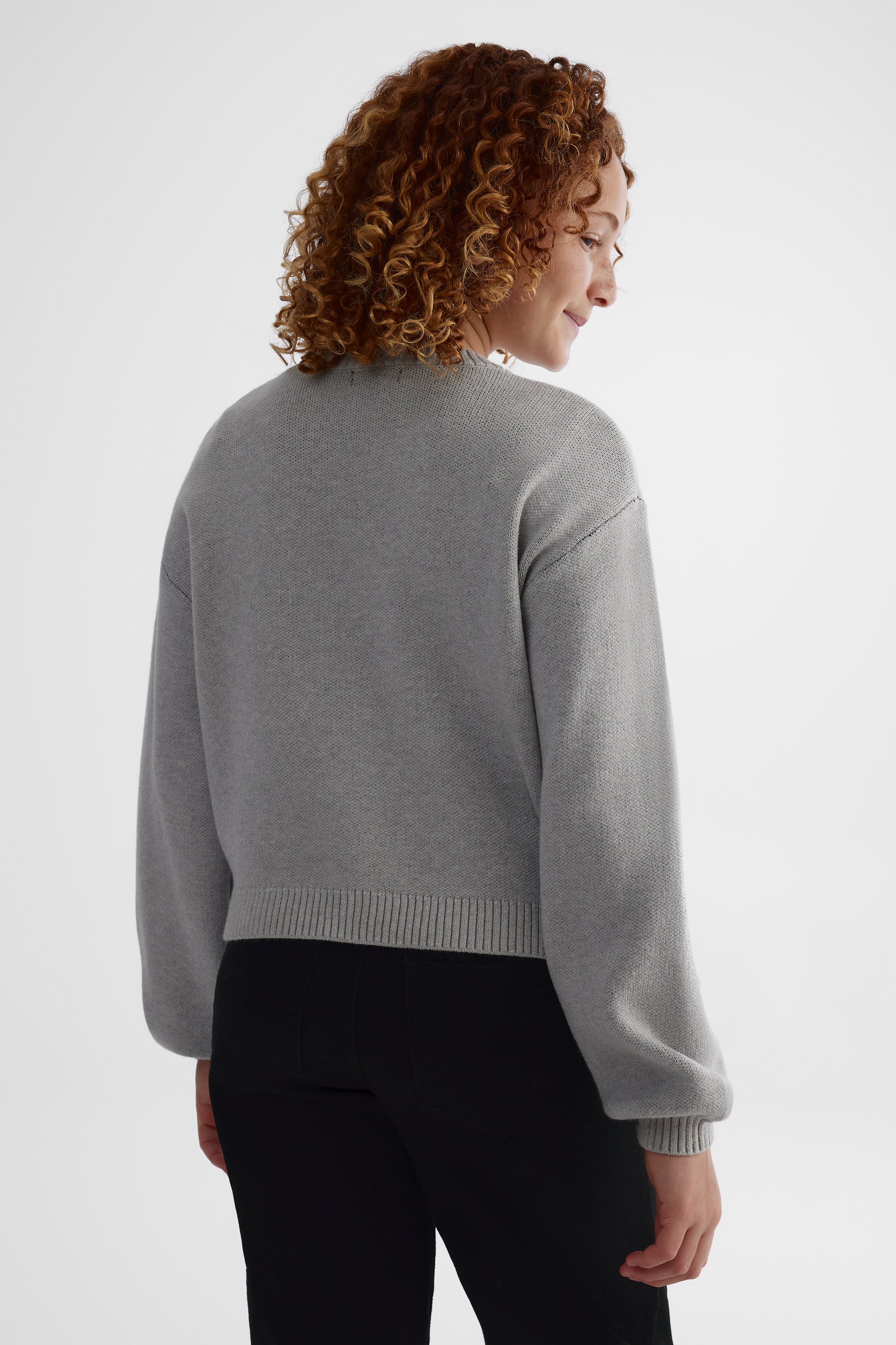 Chandail tricoté tendance - Ado fille && MIX GRIS CLAIR