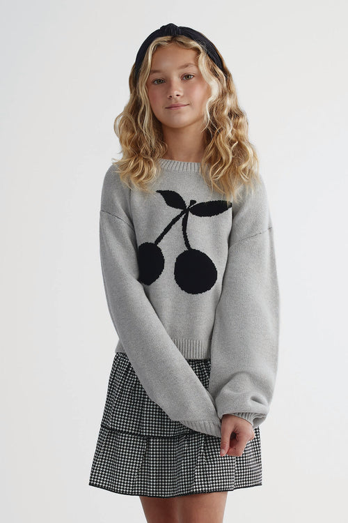 Chandail tricoté tendance - Ado fille && MIX GRIS CLAIR