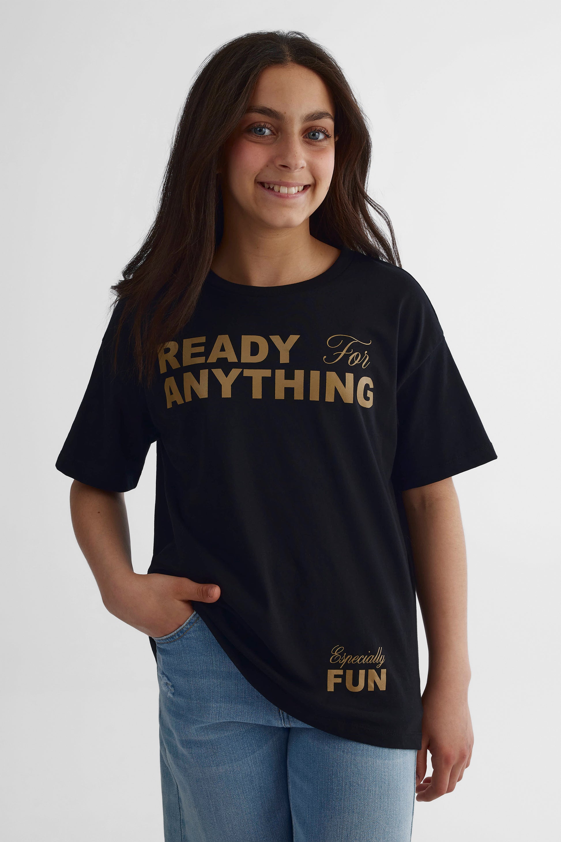 T-shirt tendance - Ado fille && NOIR