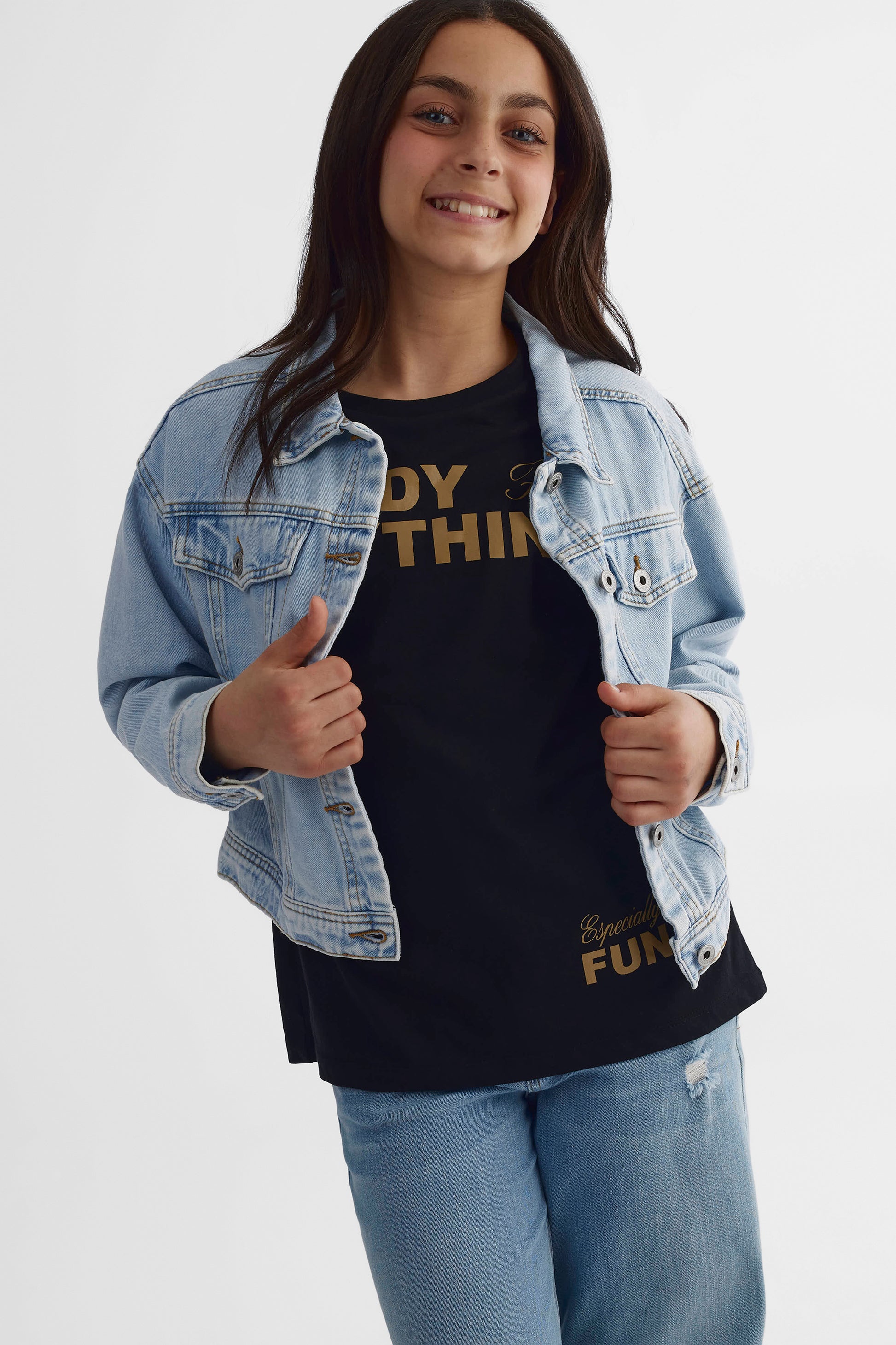 T-shirt tendance - Ado fille && NOIR
