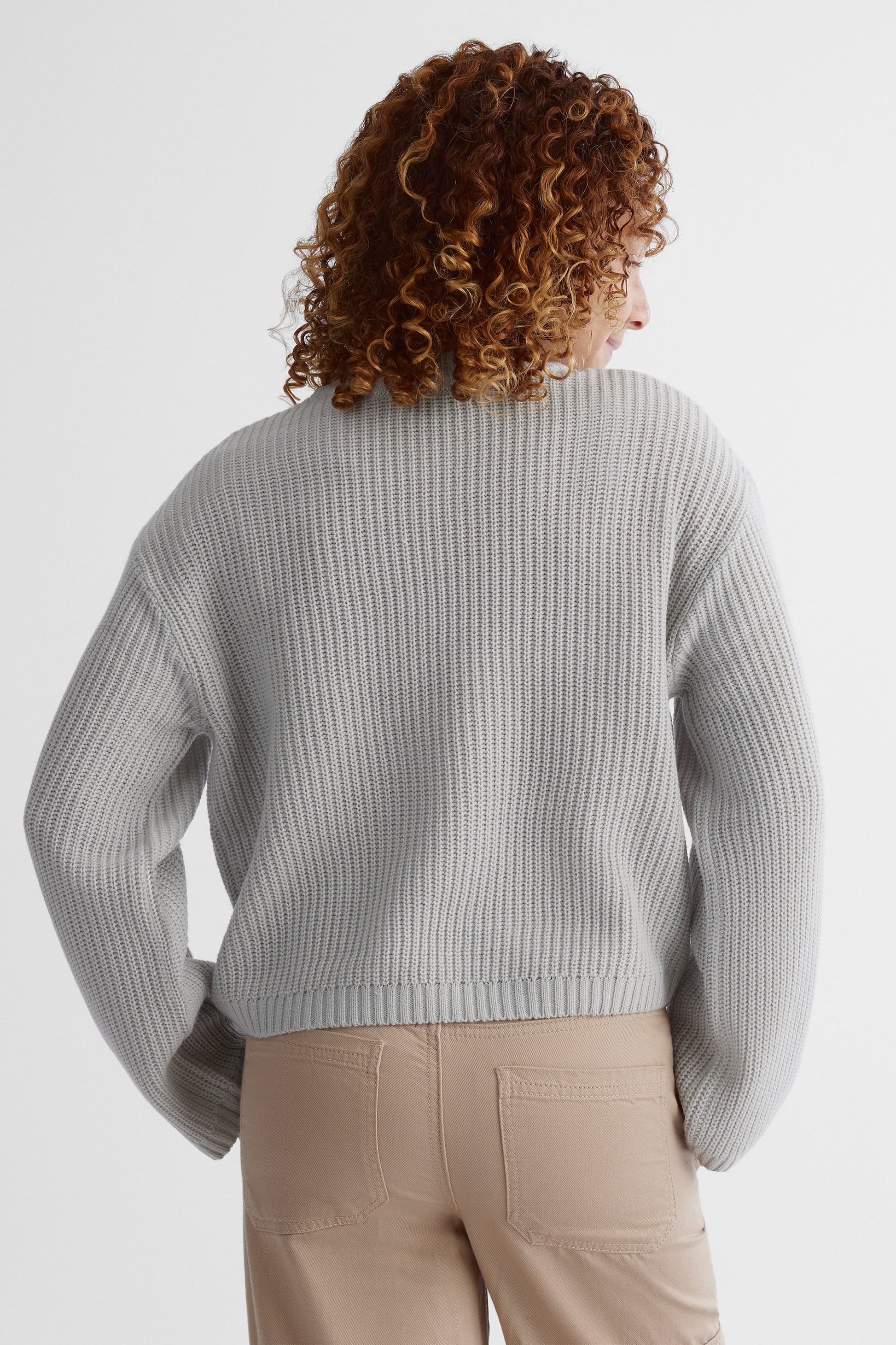 Chandail en tricot moelleux - Ado fille && MIX GRIS CLAIR