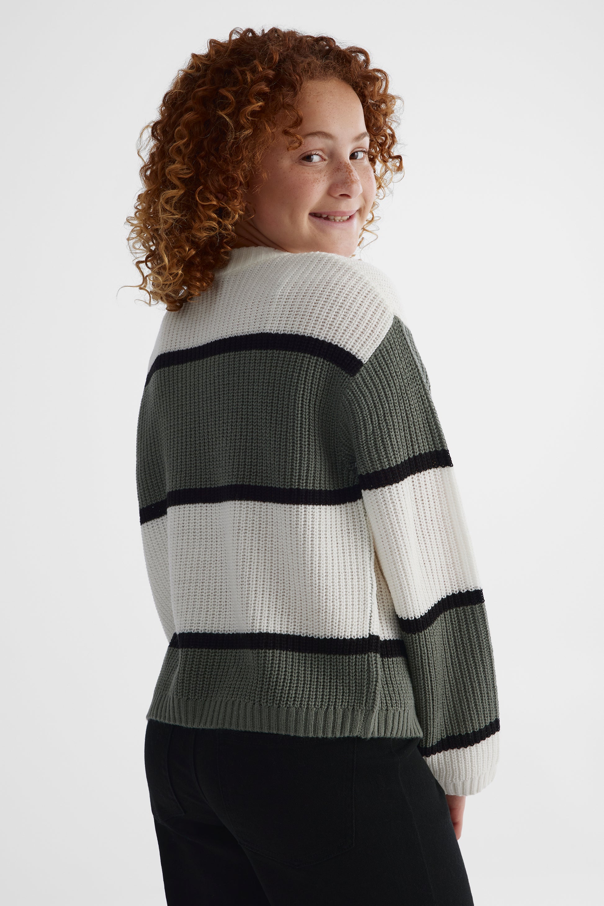 Chandail en tricot texturé - Ado fille && KAKI