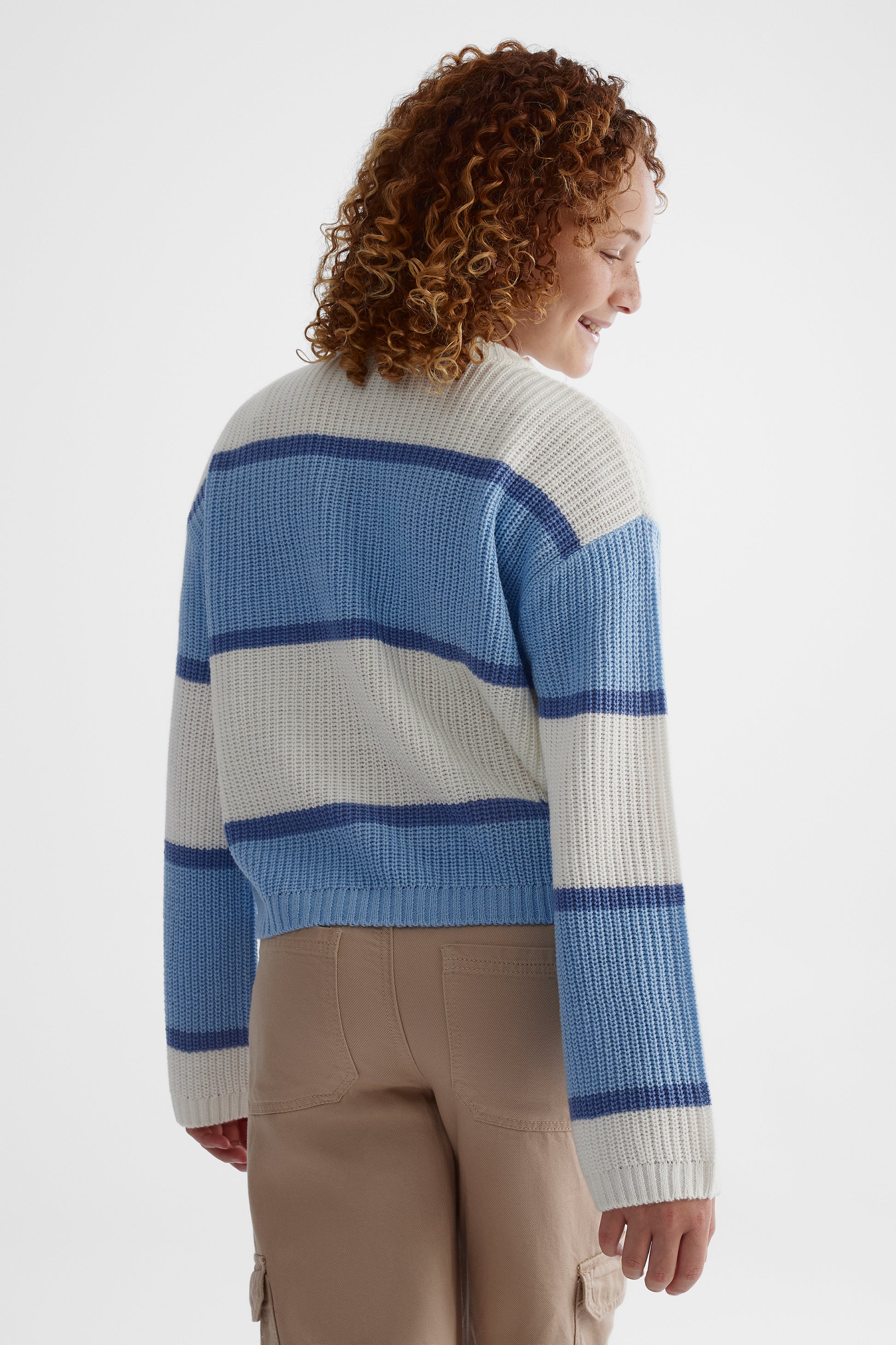 Chandail en tricot texturé - Ado fille && BLEU MULTI
