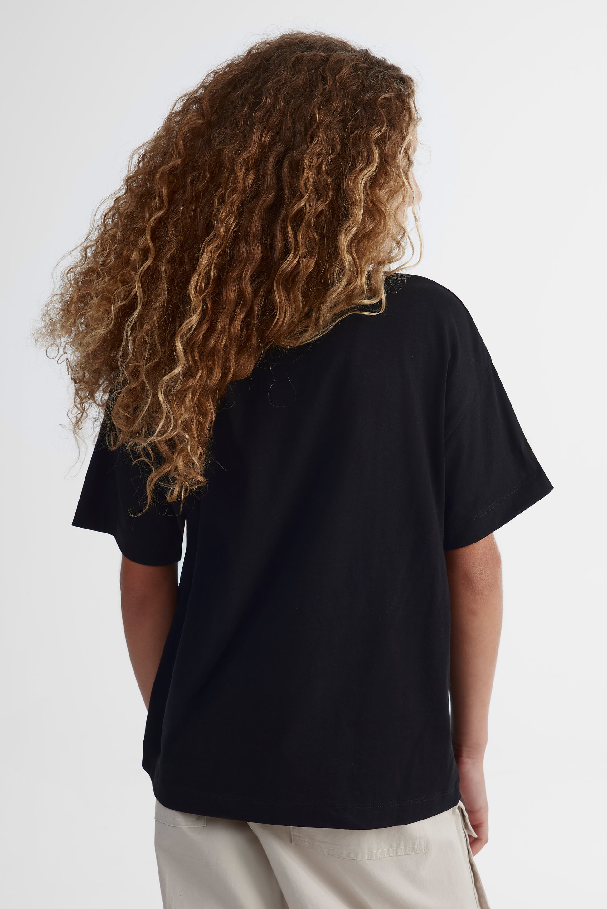 T-shirt urbain en coton peigné - Ado fille && NOIR