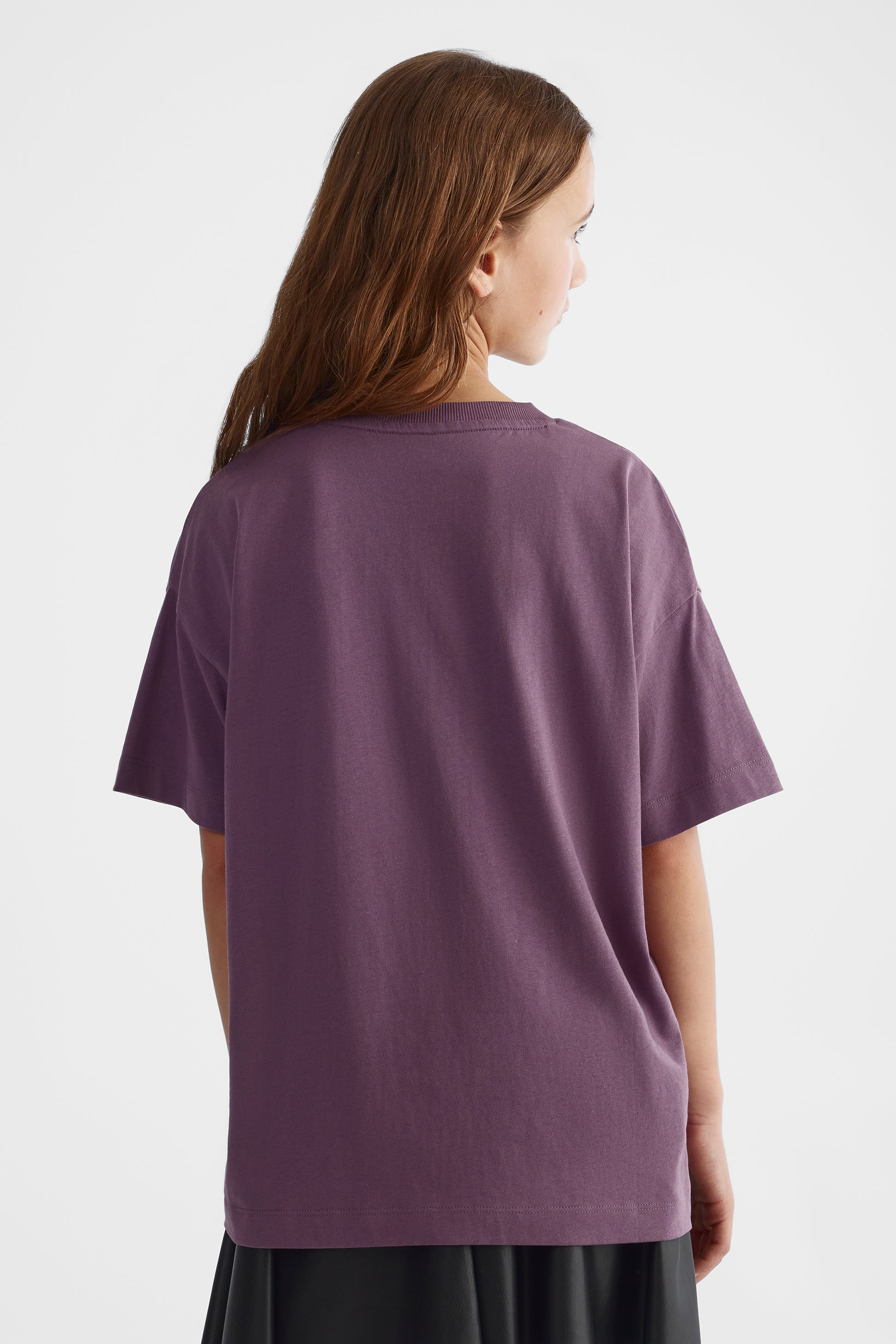 T-shirt urbain en coton peigné - Ado fille && MAUVE
