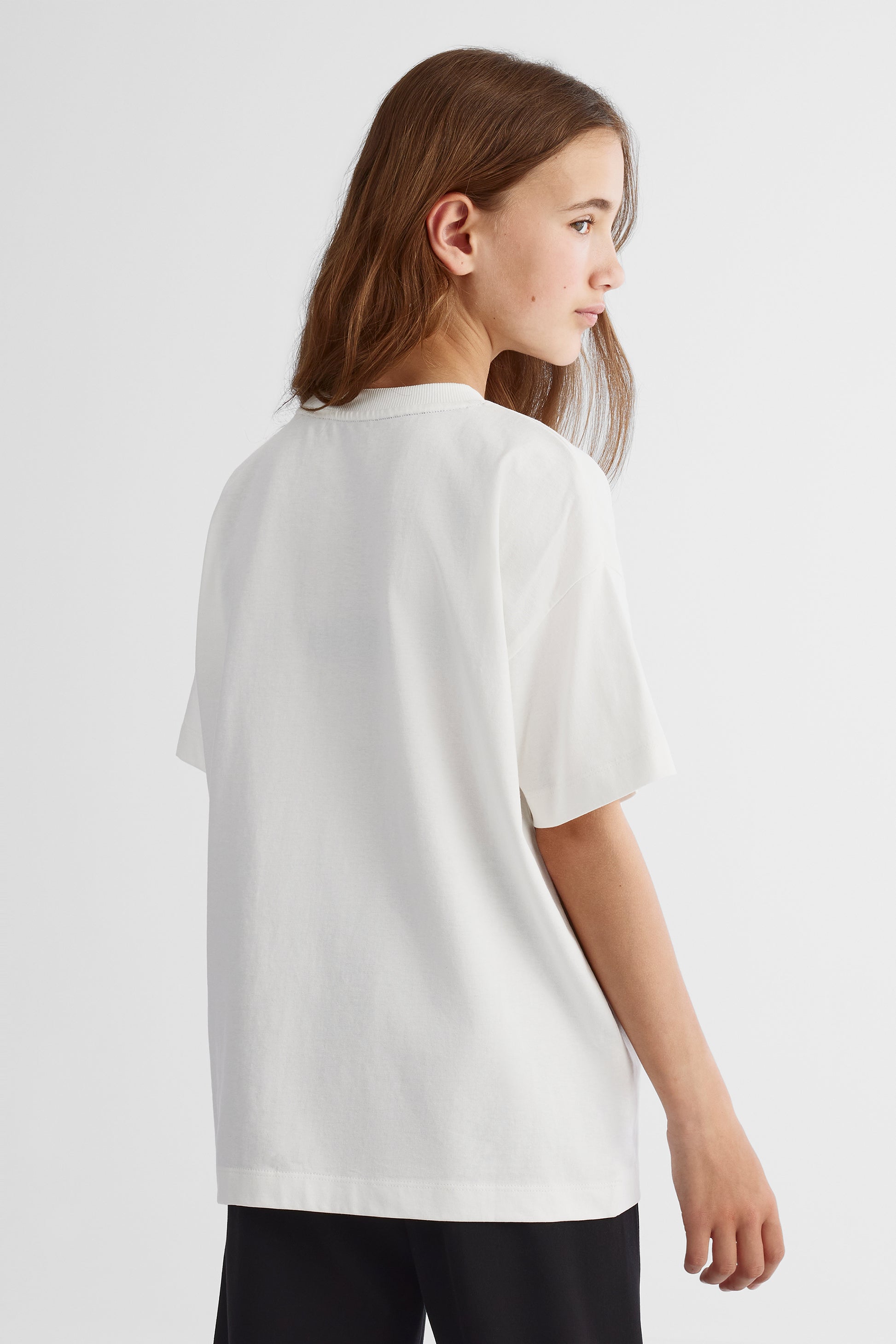 T-shirt urbain en coton peigné - Ado fille && BLANC CASSÉ
