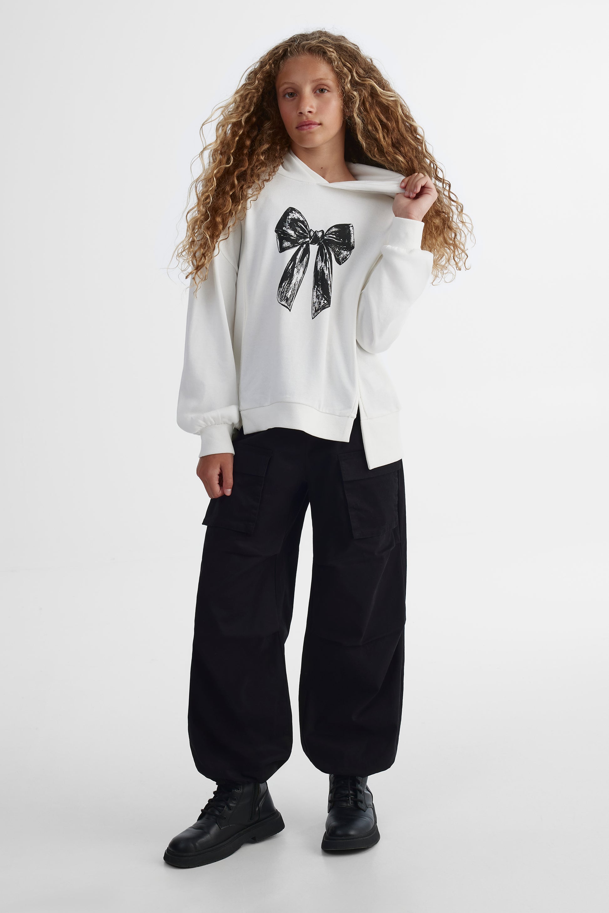 Chandail ouaté french terry - Ado fille && BLANC CASSÉ