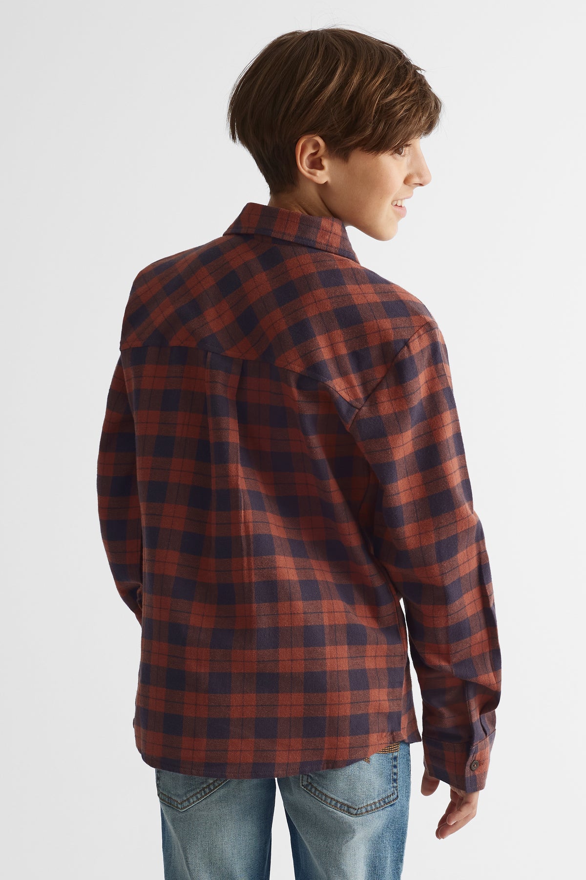 Chemise à manches longues - Ado garçon && BRUN/MULTI