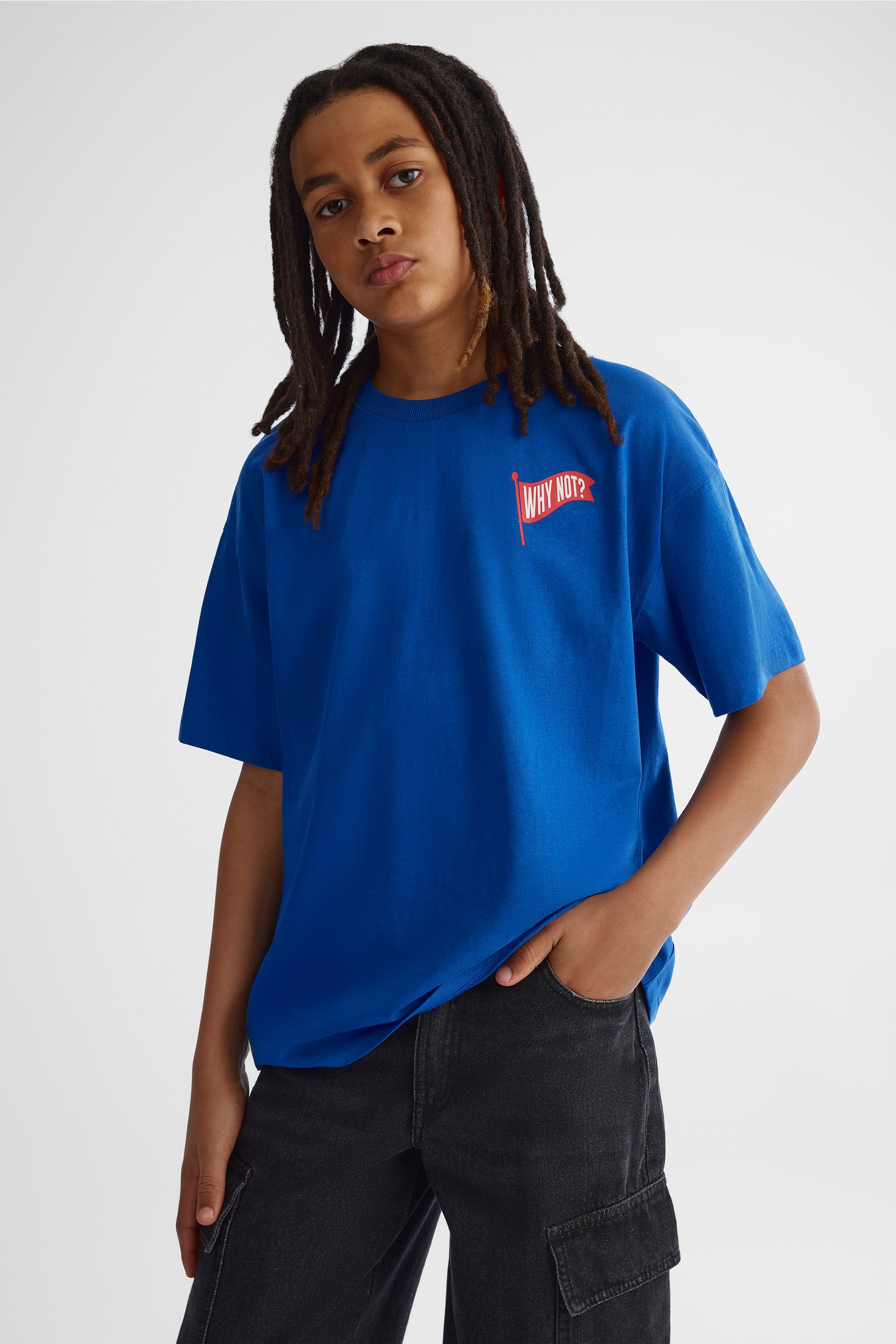 T-shirt essentiel en coton - Ado garçon && BLEU