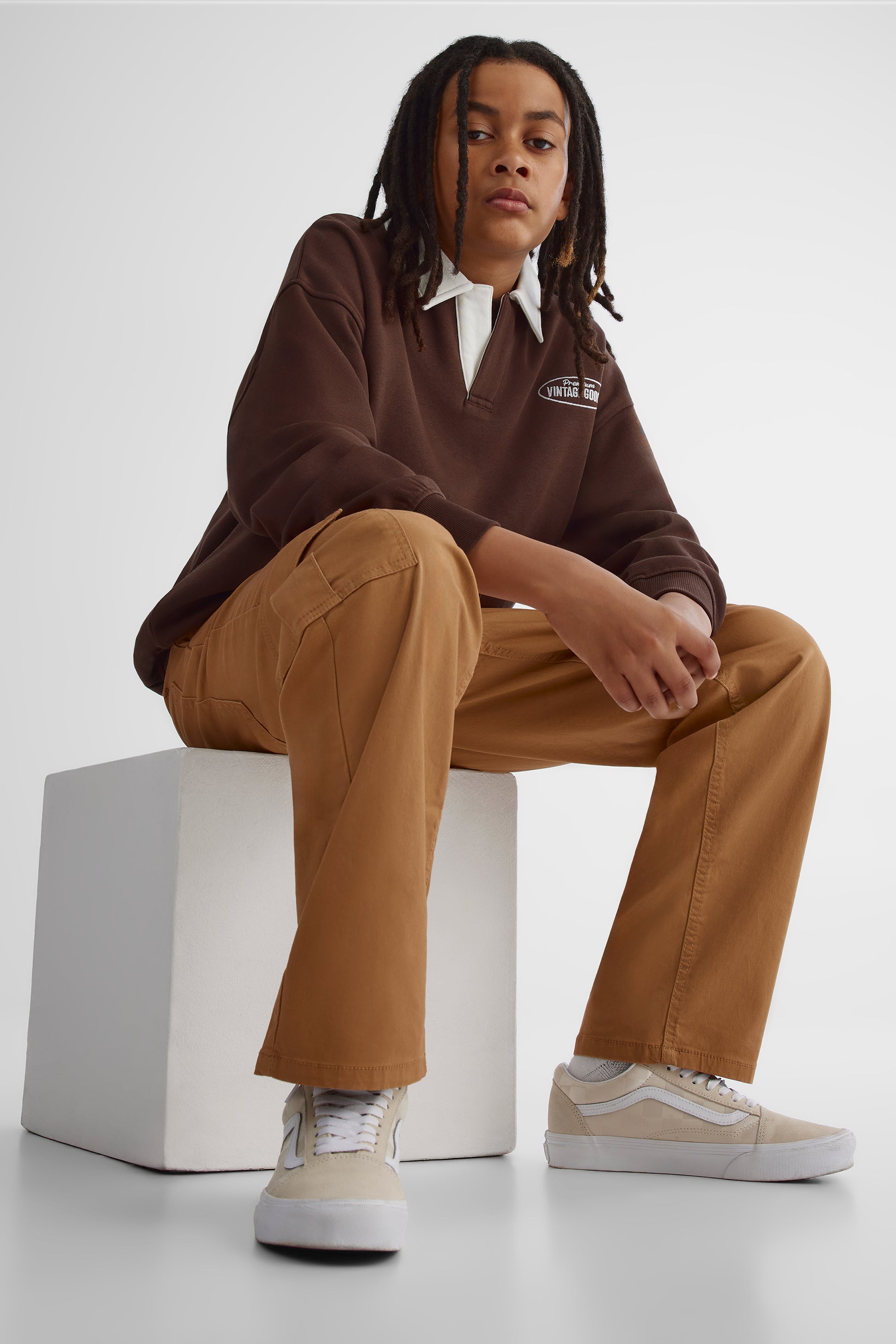 Polo ouaté confortable - Ado garçon && BRUN