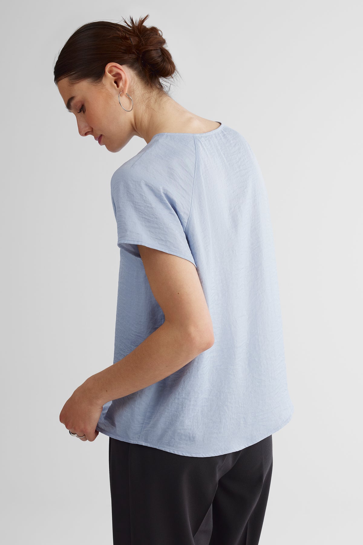 Blouse à manches courtes - Femme && BLEU