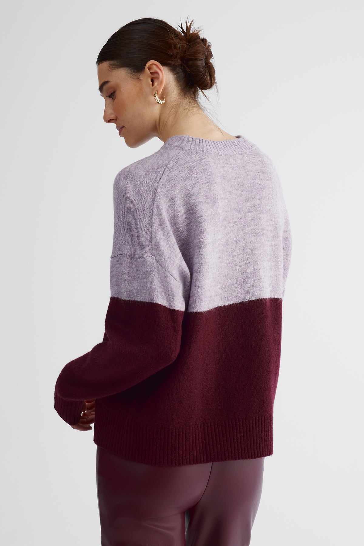 Chandail en tricot extensible - Femme && BOURGOGNE