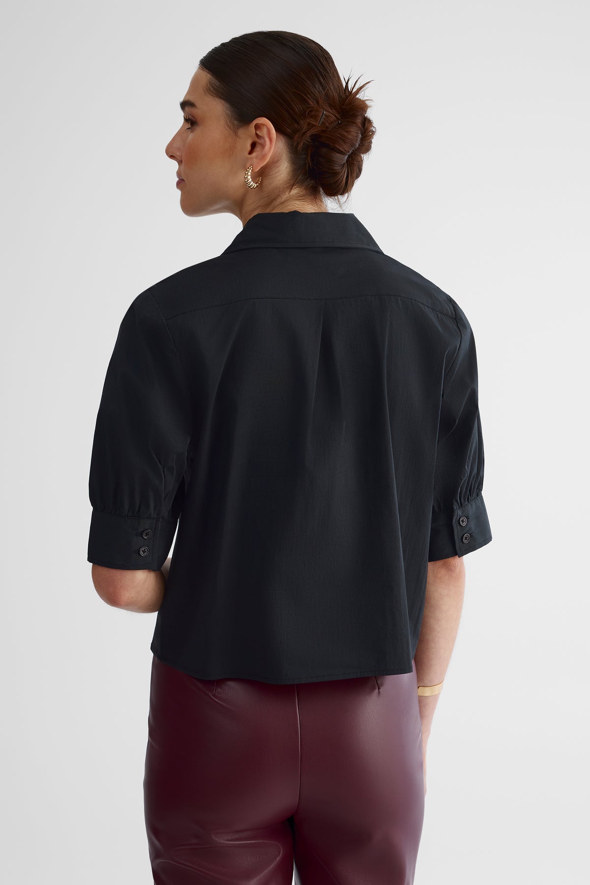 Chemisier à manches courtes - Femme && NOIR