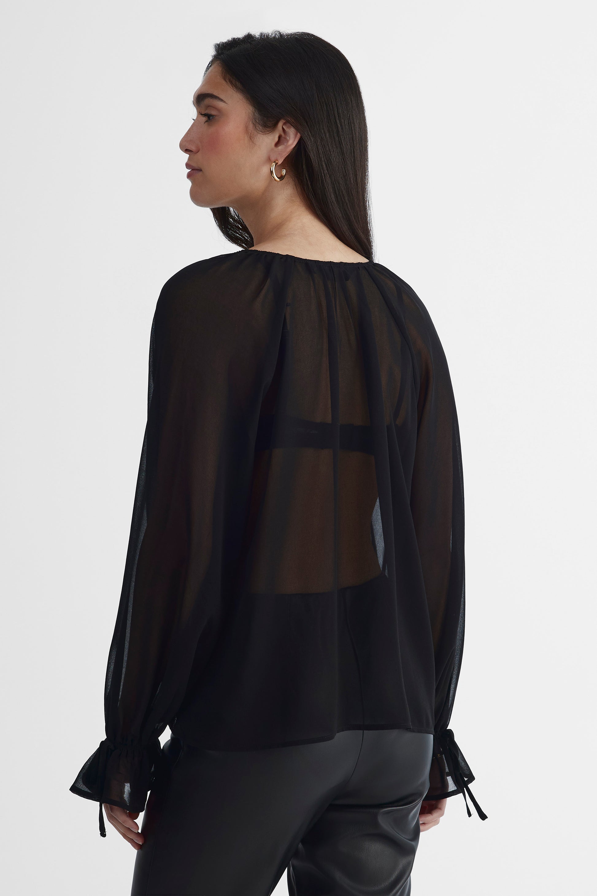 Blouse à manches longues - Femme && NOIR