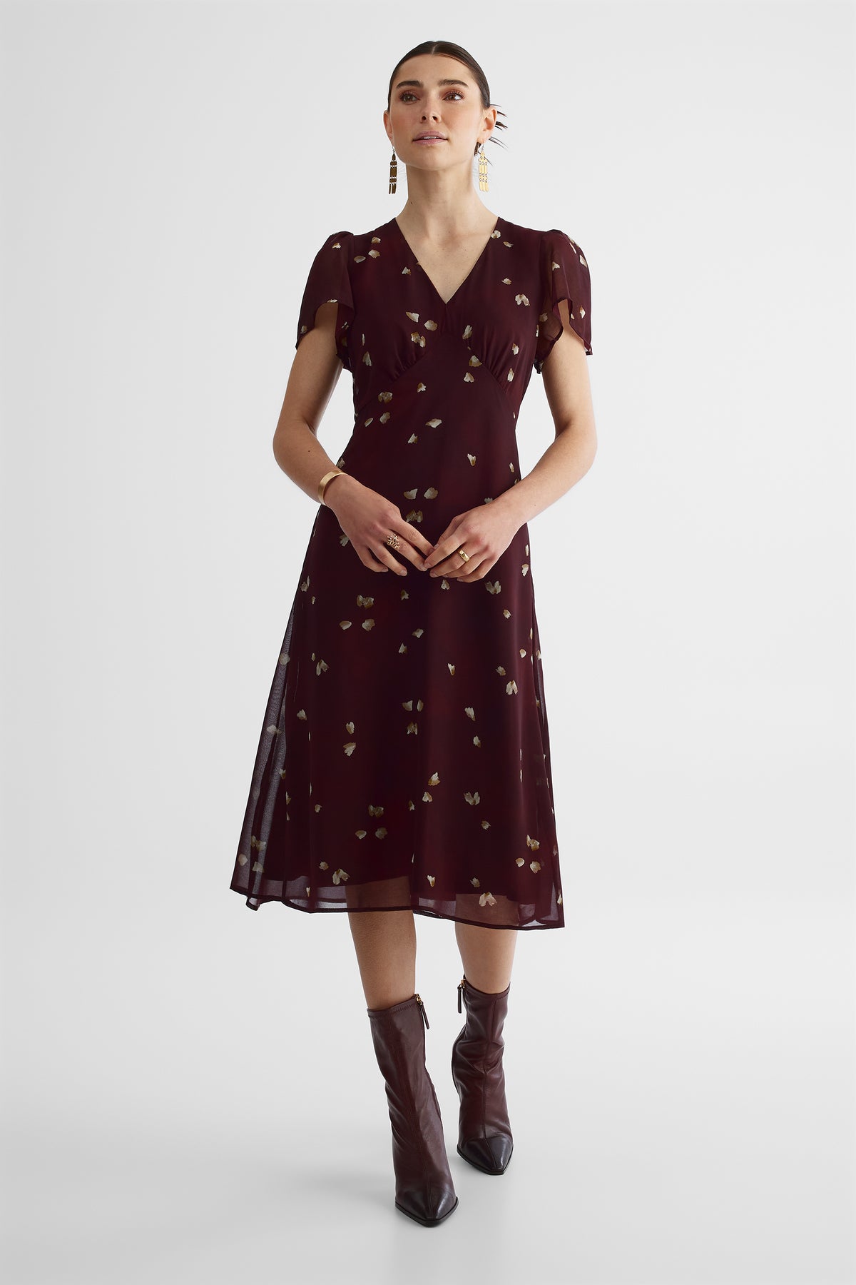Robe confortable - Femme && BOURGOGNE MULTI