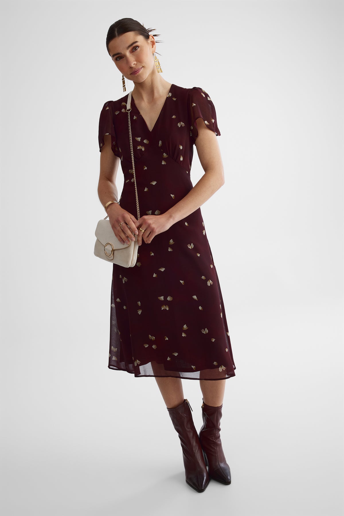 Robe confortable - Femme && BOURGOGNE MULTI