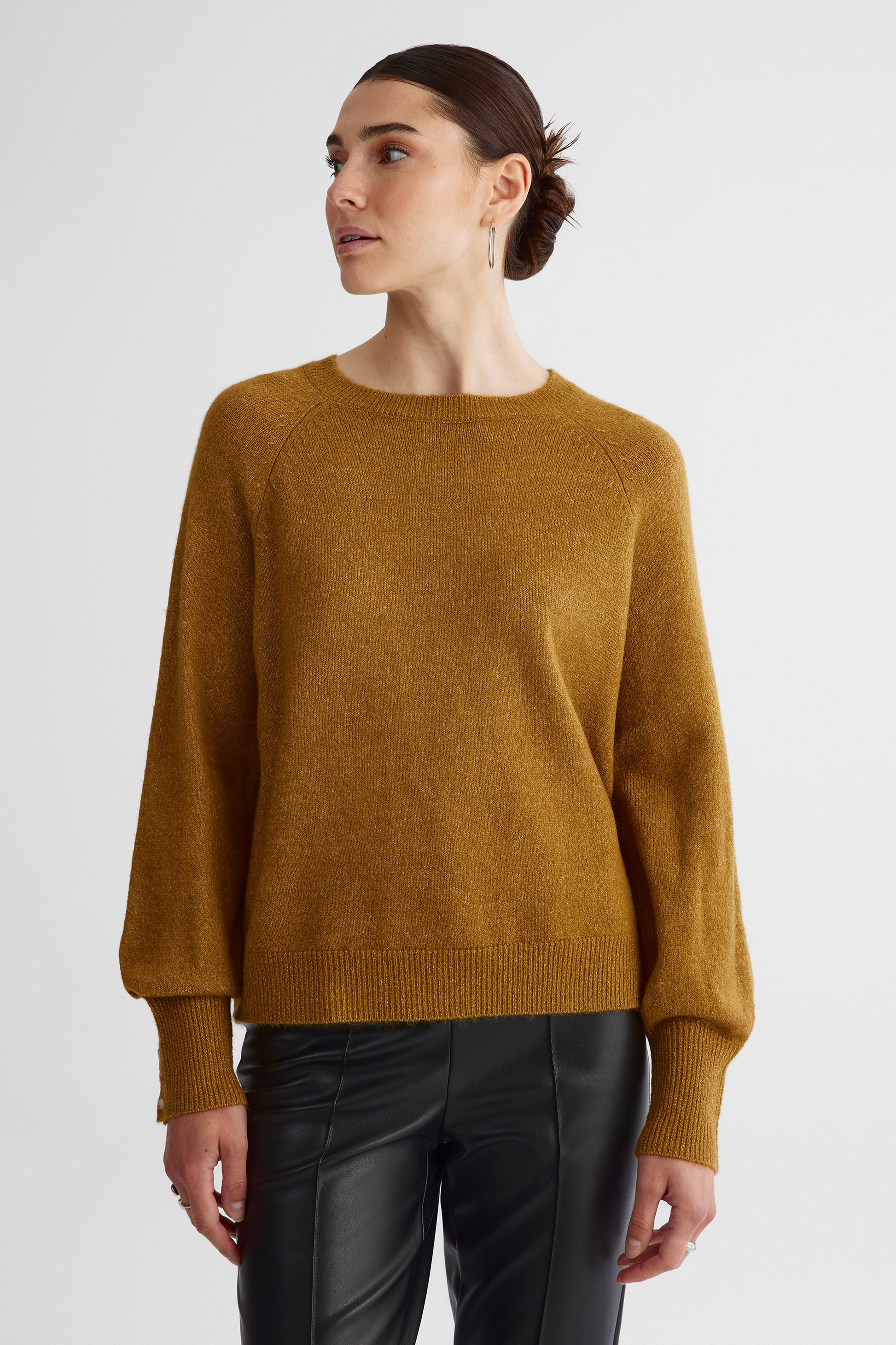 Chandail tricoté moelleux - Femme && JAUNE
