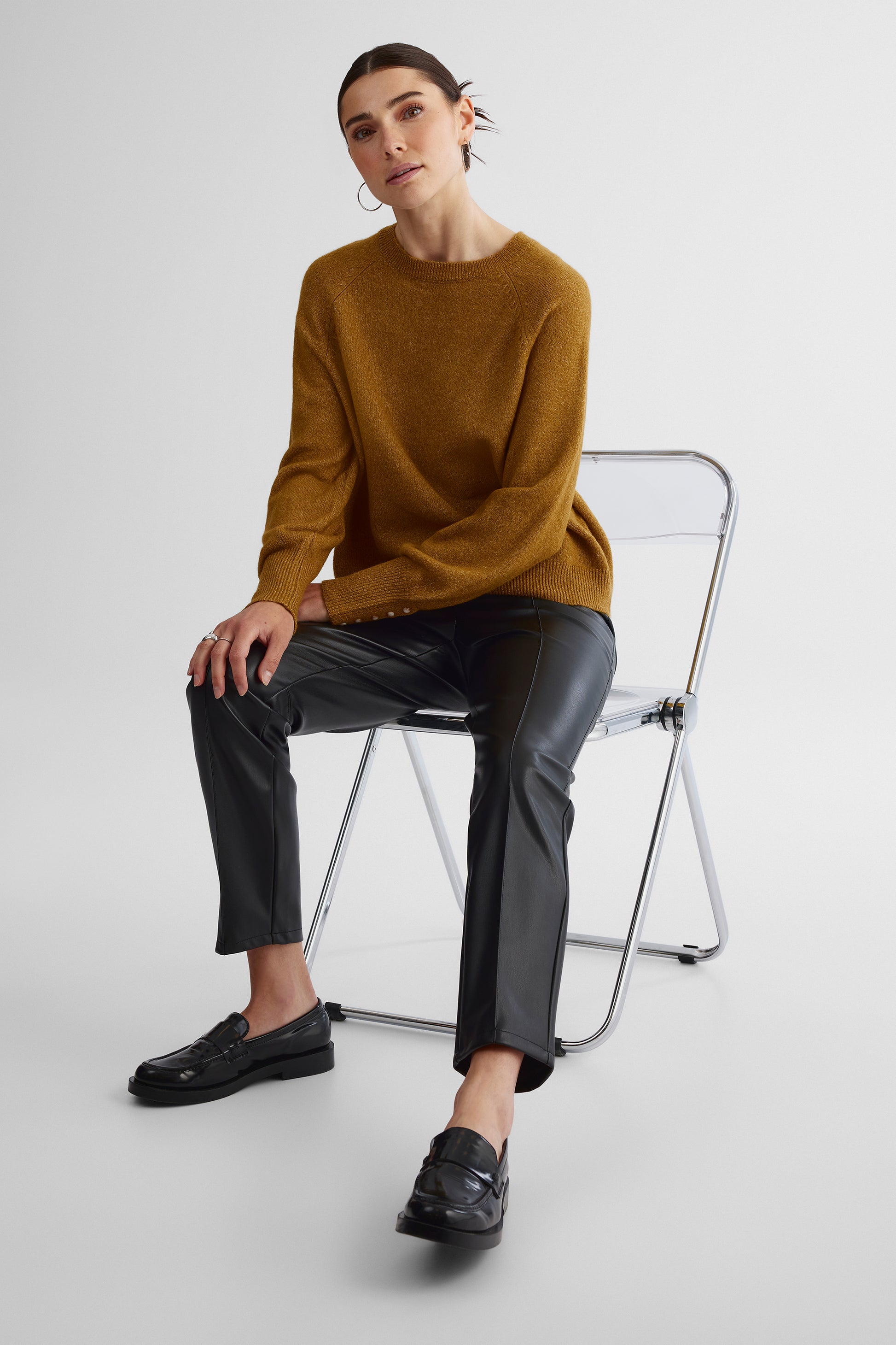 Chandail tricoté moelleux - Femme && JAUNE