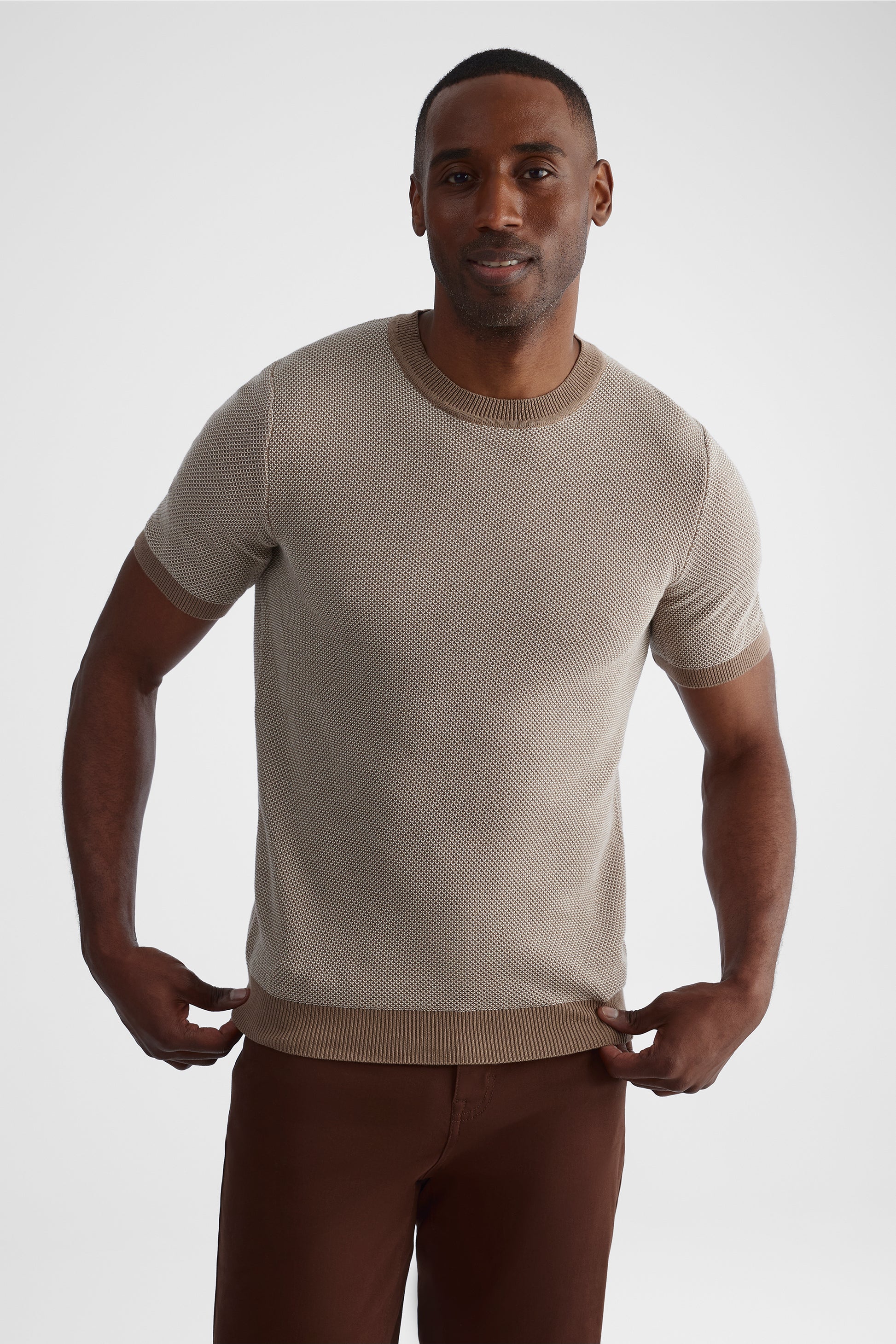 Chandail tricoté moelleux - Homme && TAUPE
