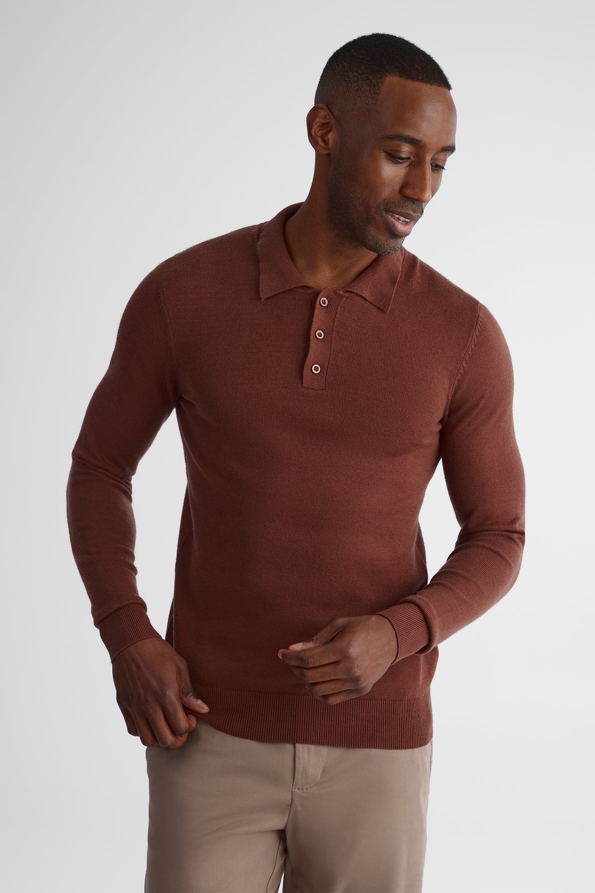 Chandail tricoté tendance - Homme && BRUN