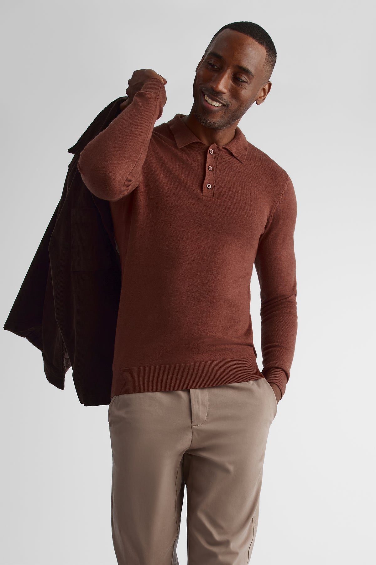 Chandail tricoté tendance - Homme && BRUN