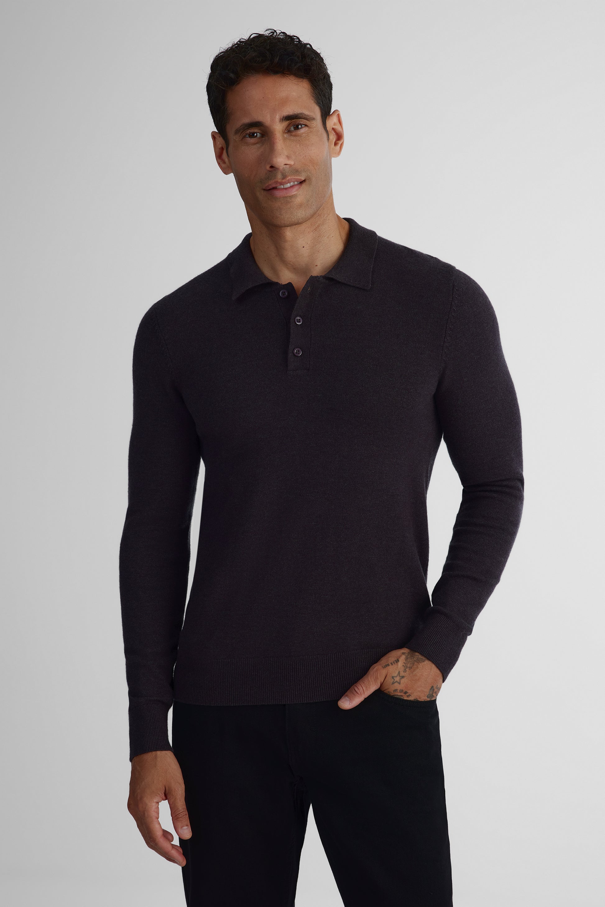 Chandail tricoté tendance - Homme && CHARBON MIXTE