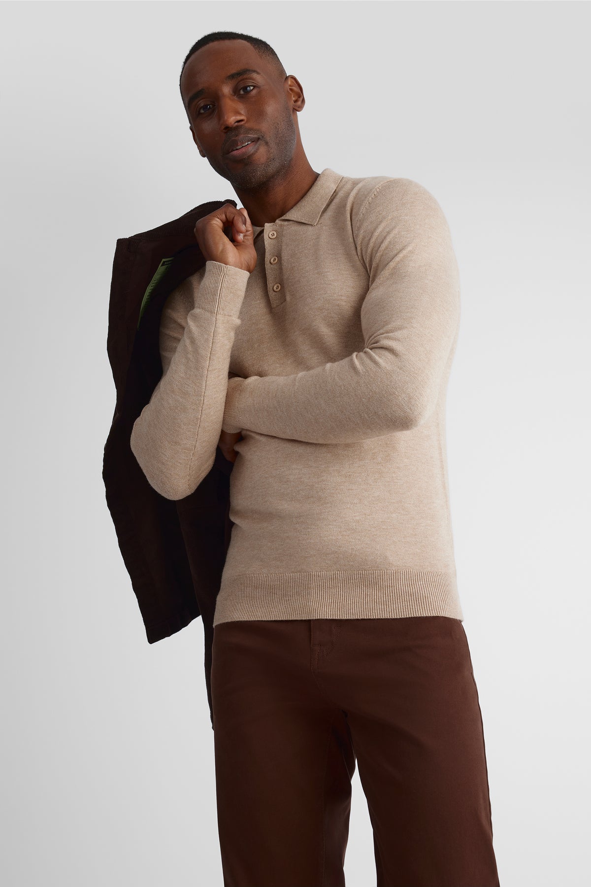 Chandail tricoté tendance - Homme && TAUPE
