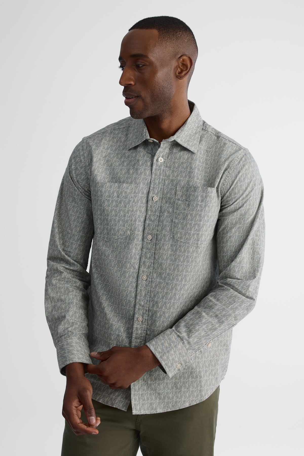 Chemise à manches longues - Homme && BEIGE/MULTI