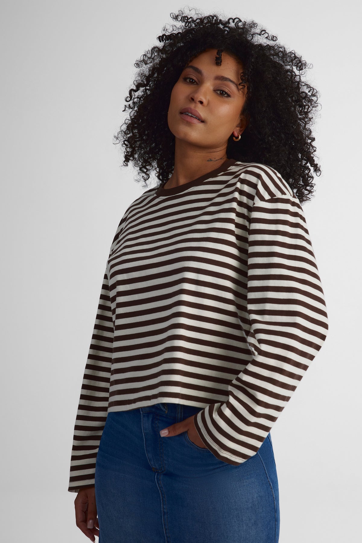 Chandail à manches longues - Femme && BRUN/MULTI