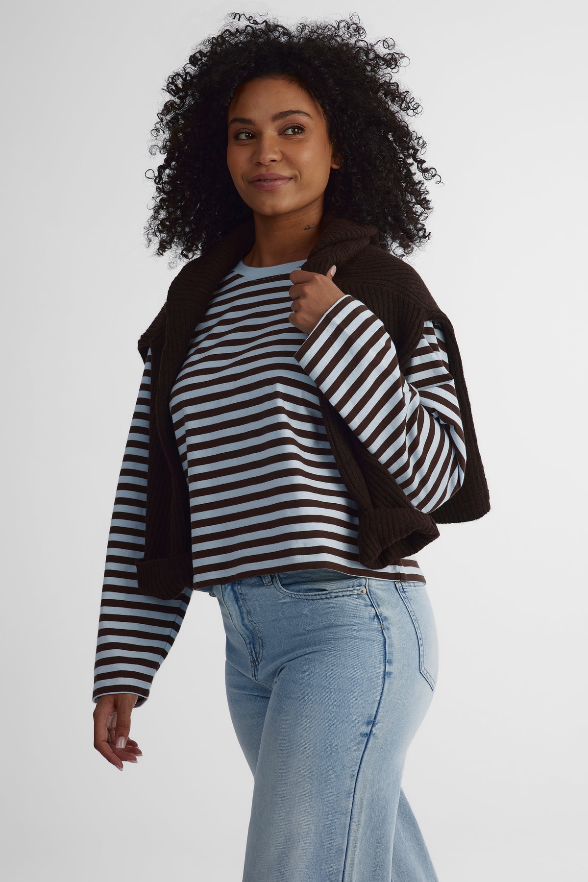 Chandail à manches longues - Femme && BLEU MARINE MUL