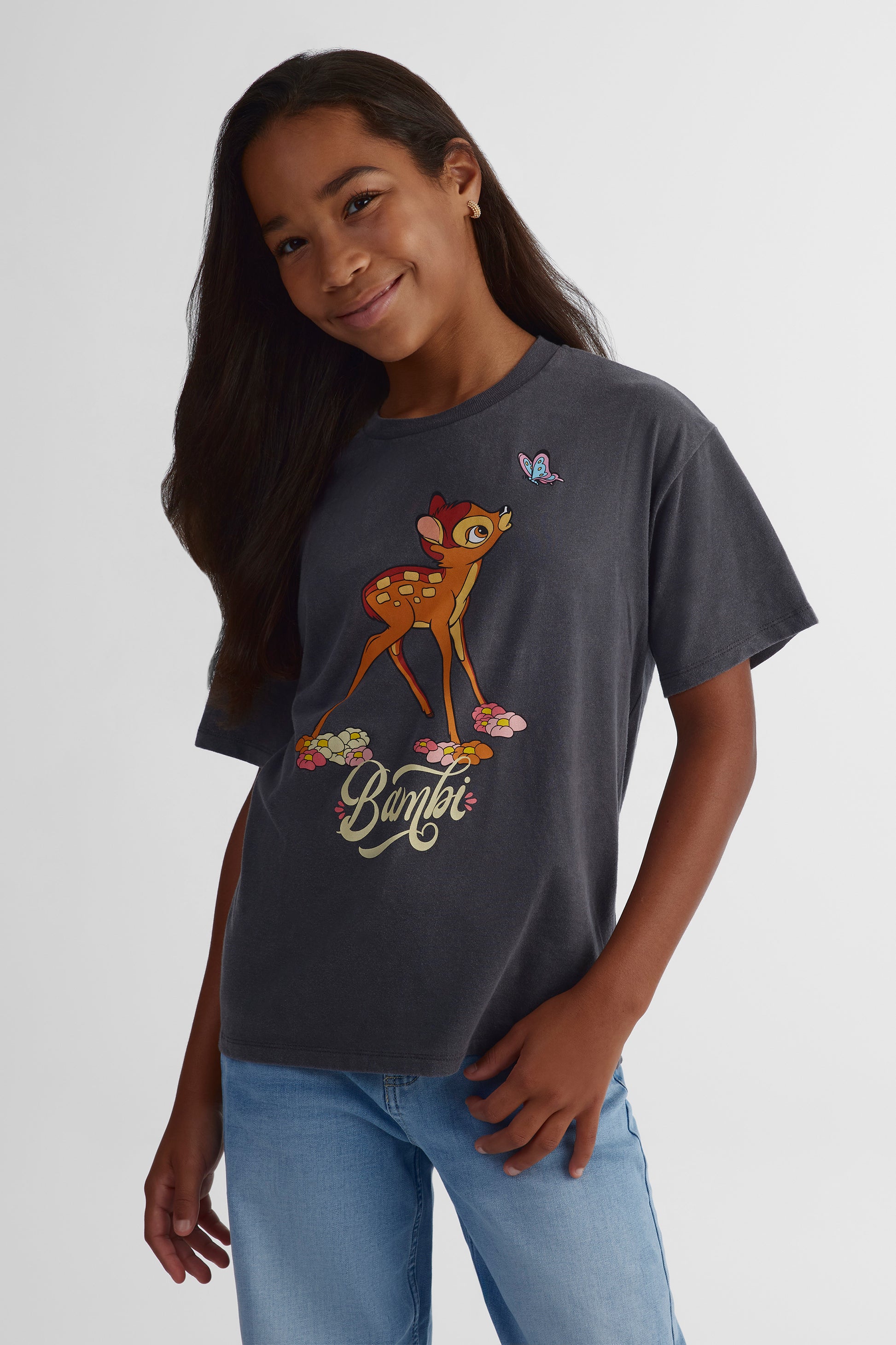 T-shirt Bambi - Ado fille && GRIS