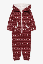 Pyjama une-pièce à capuchon - Enfant garçon && BOURGOGNE MULTI