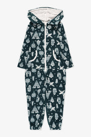 Pyjama une-pièce à capuchon - Enfant fille && VERT/MULTI