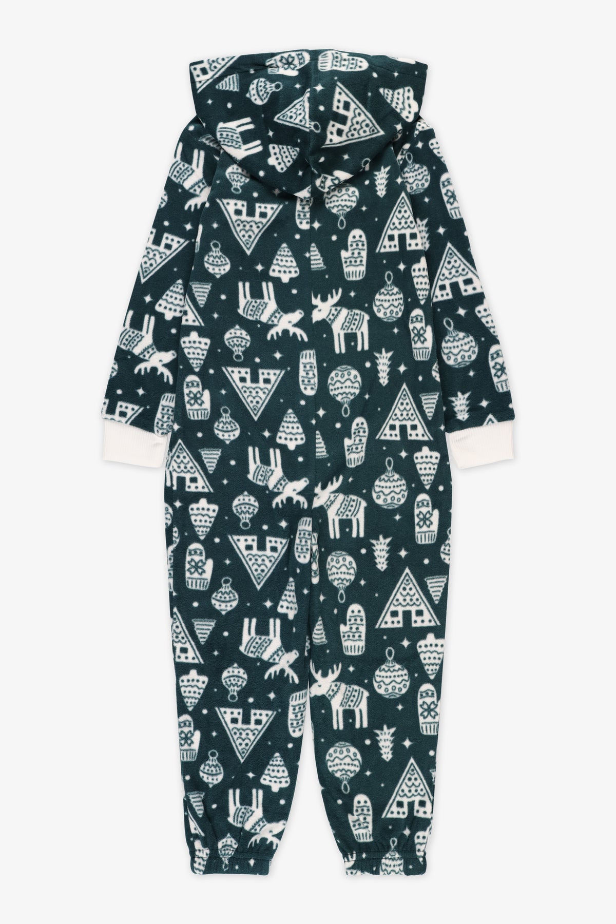 Pyjama une-pièce à capuchon - Enfant fille && VERT/MULTI