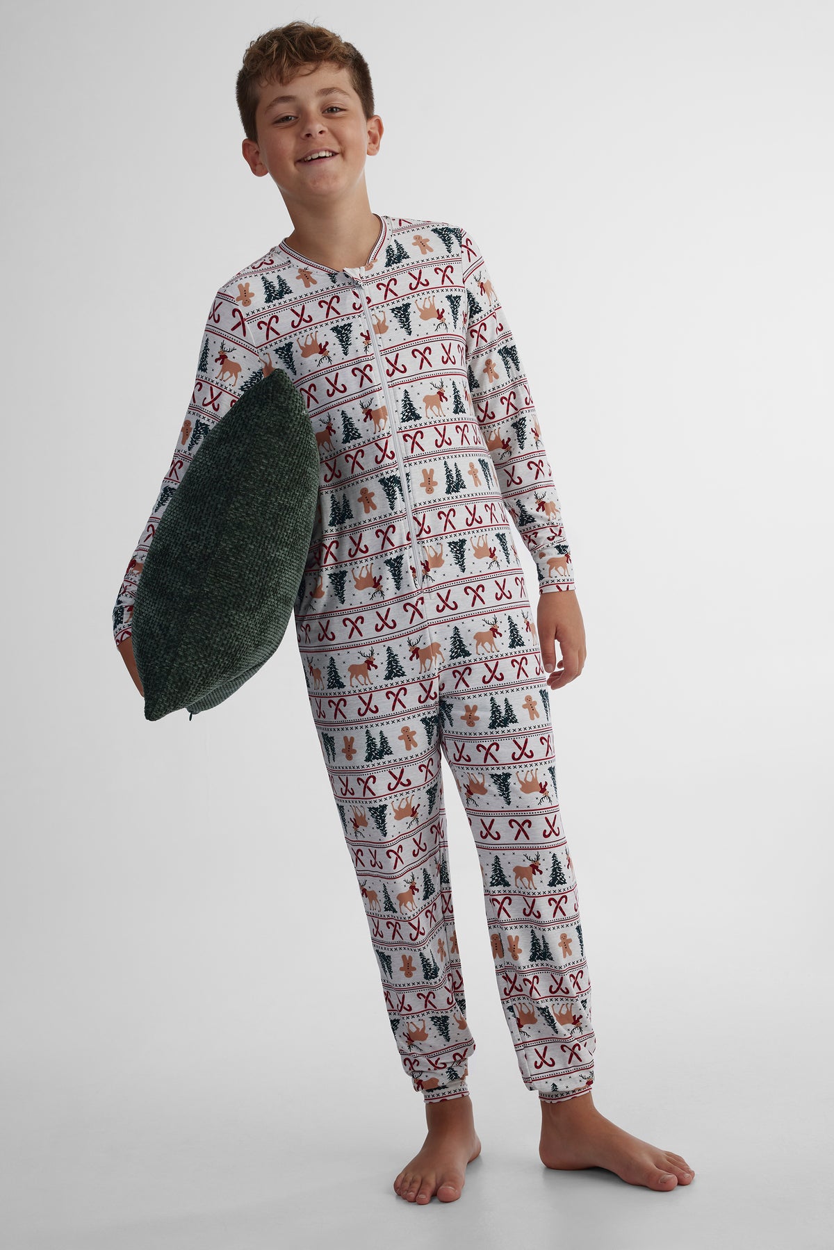 Pyjama une-pièce imprimé - Ado garçon && GRIS MIXTE