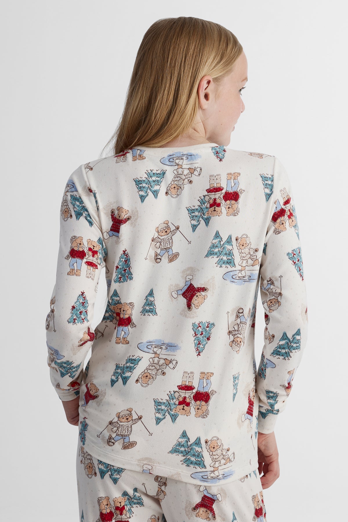 Chandail léger extensible - Ado fille && BLANC CASSÉ/MULTI