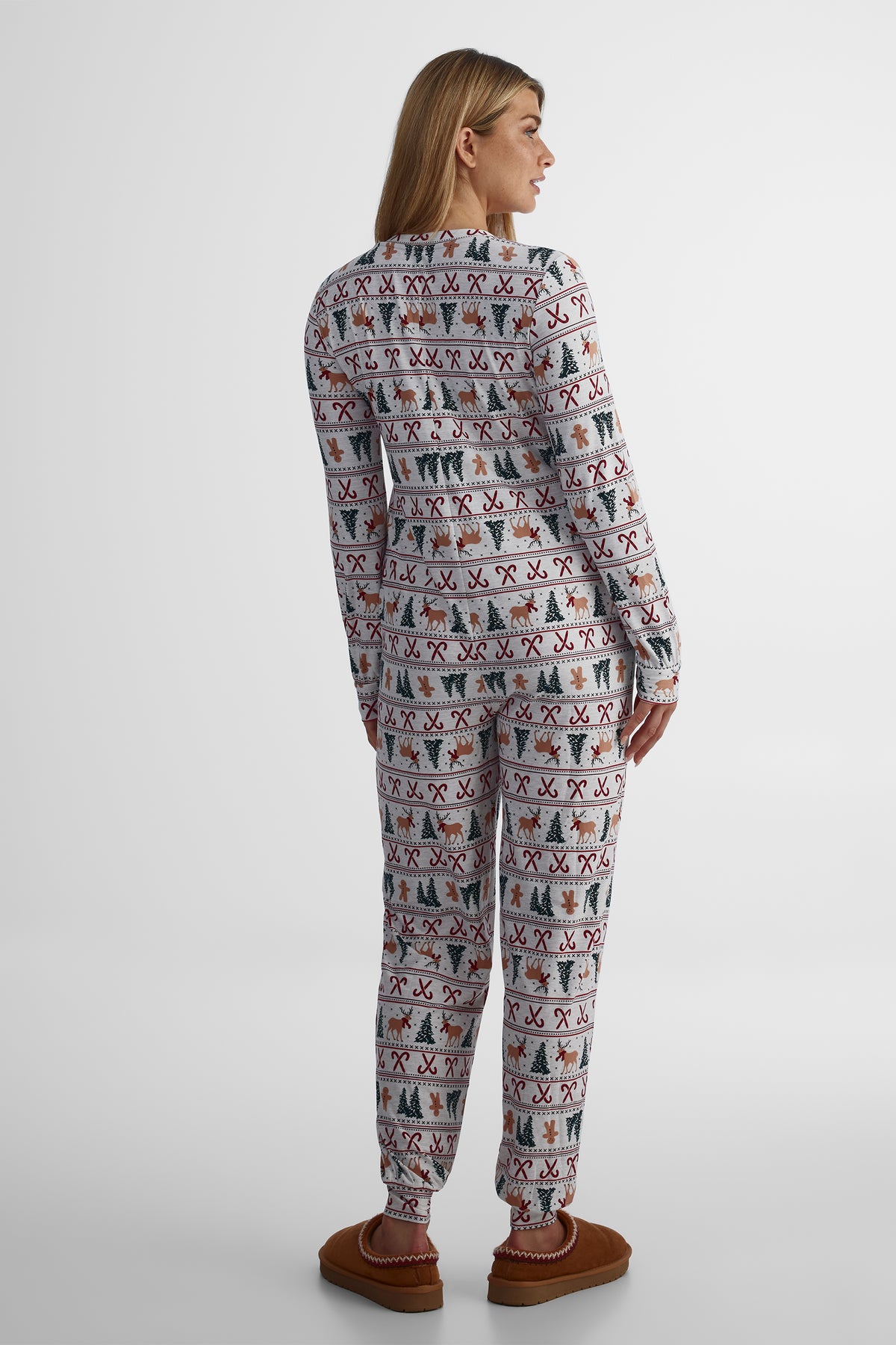 Pyjama une-pièce imprimé - Femme && GRIS MULTI