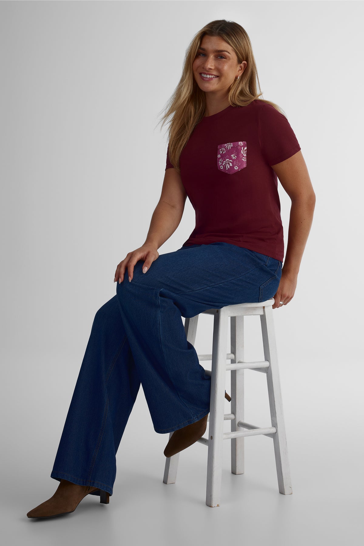 T-shirt imprimé 2/30$ - Femme && BOURGOGNE