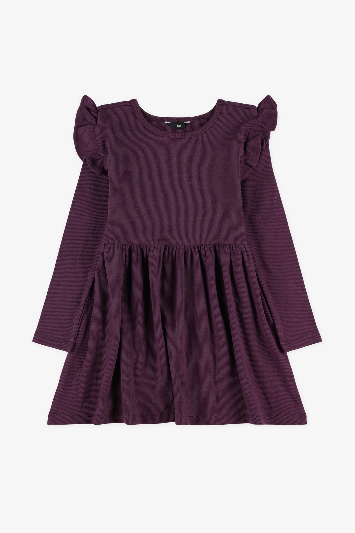 Robe côtelée - Enfant fille && ROUGE VIN