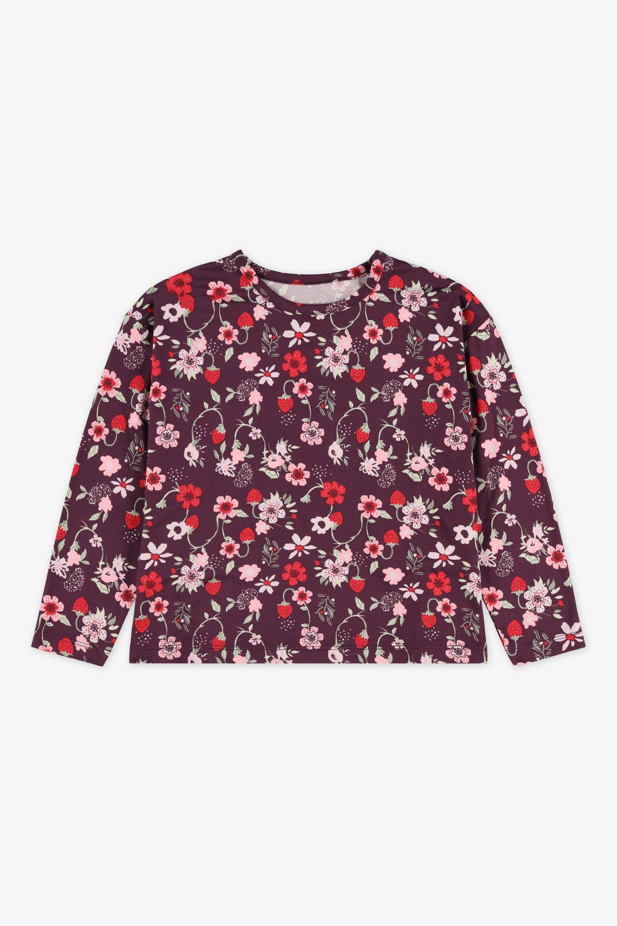 Chandail léger extensible 2/20$ - Enfant fille && ROUGE VIN