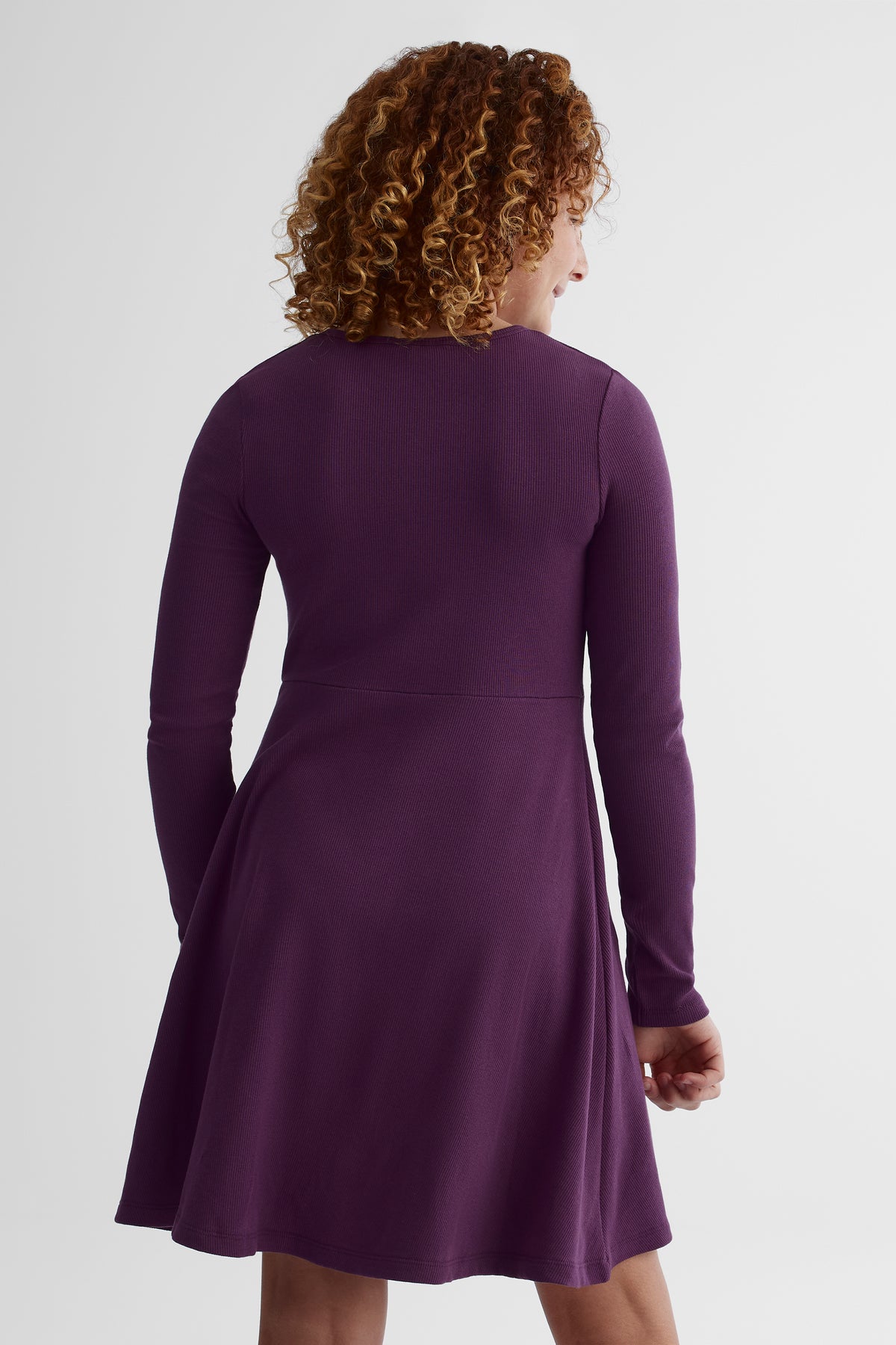 Robe côtelée extensible - Ado fille && ROUGE VIN