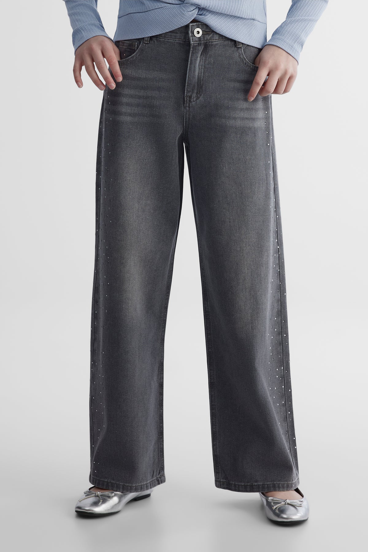 Jean en jean - Ado fille && DENIM GRIS