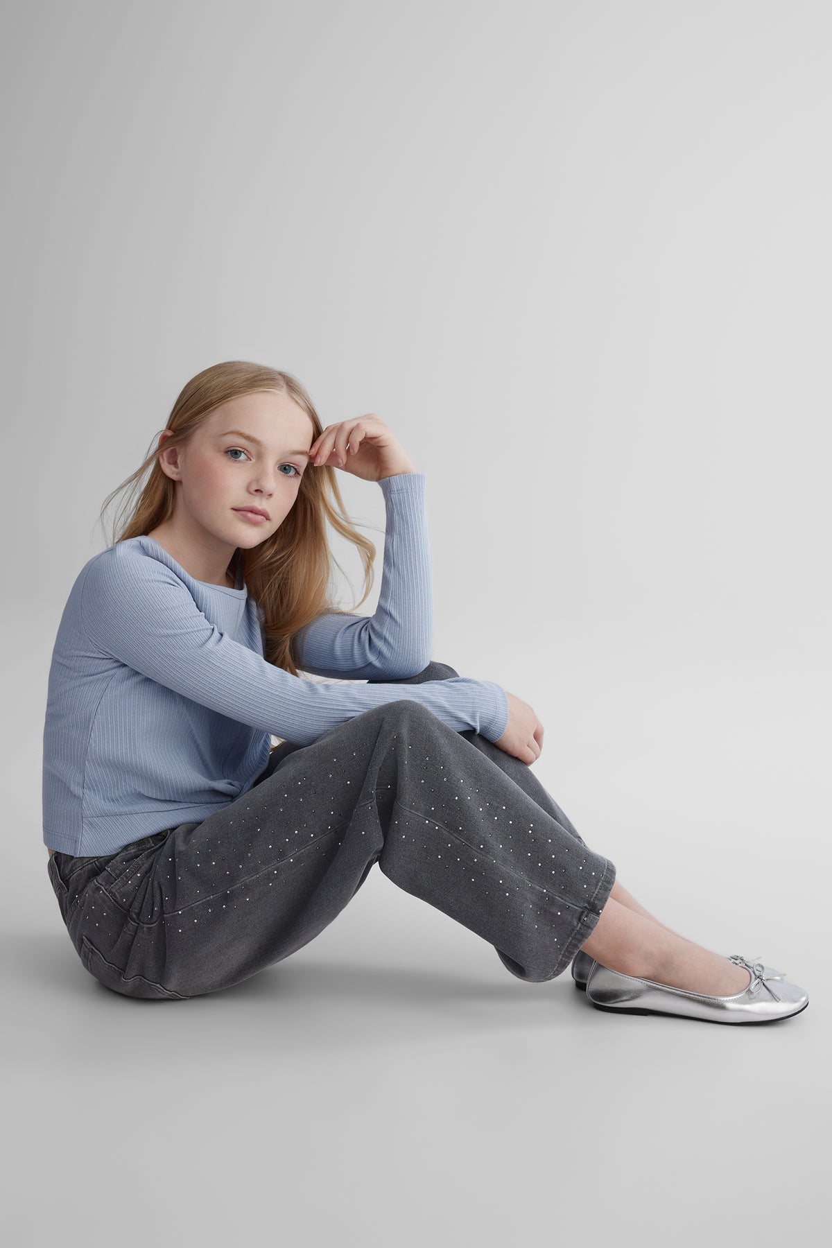 Jean en jean - Ado fille && DENIM GRIS
