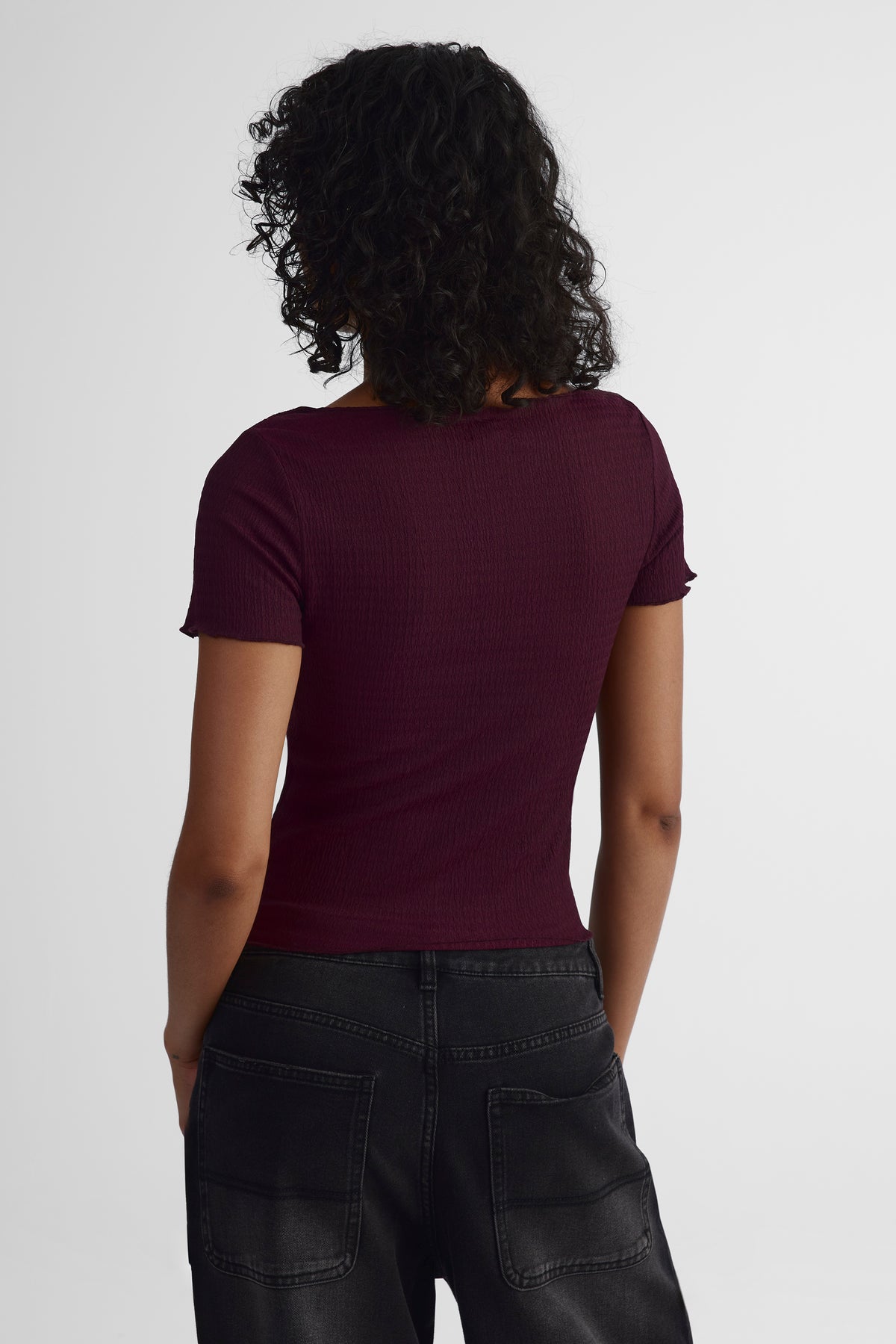 T-shirt extensible - Femme && BOURGOGNE