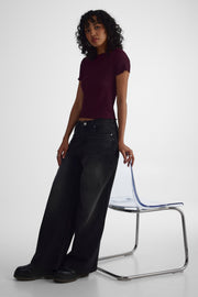 T-shirt extensible - Femme && BOURGOGNE