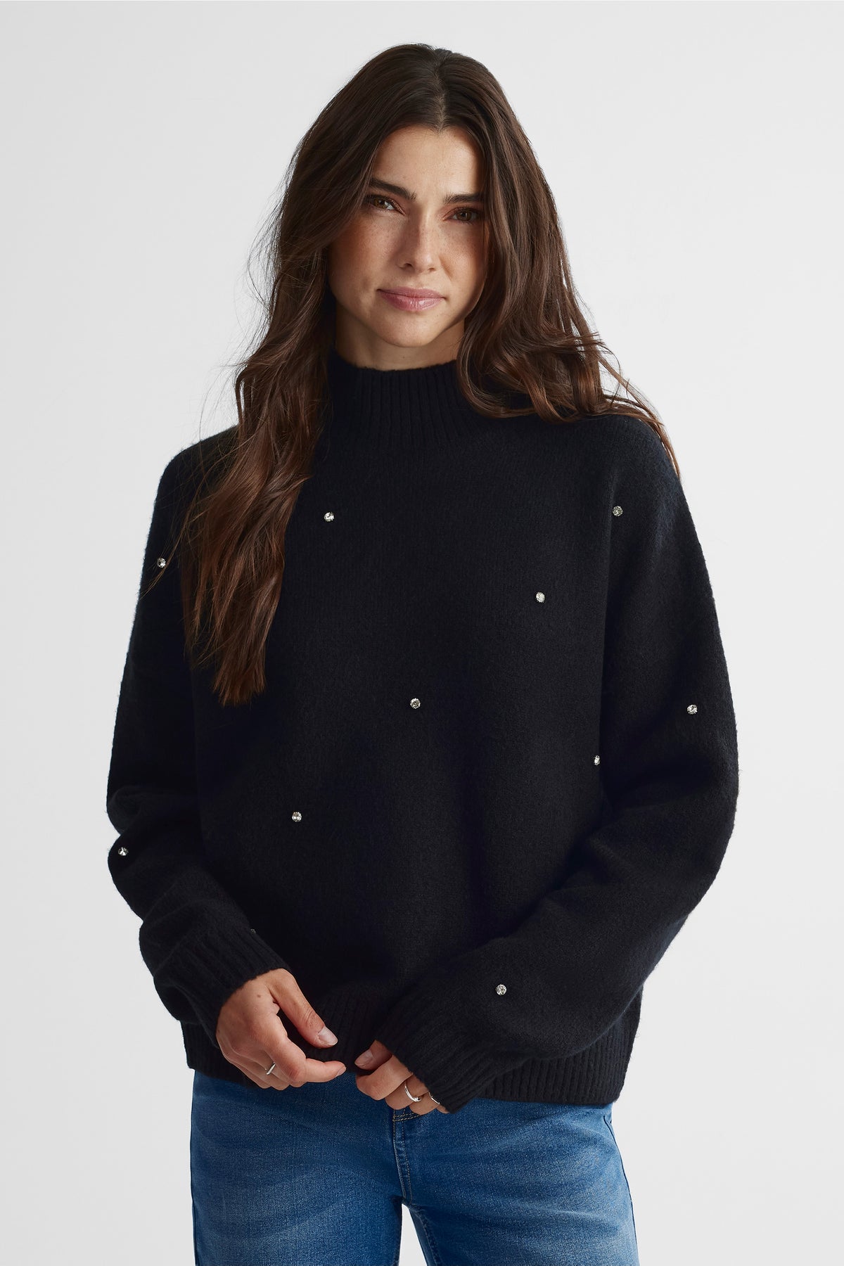 Chandail en tricot extensible - Femme && NOIR