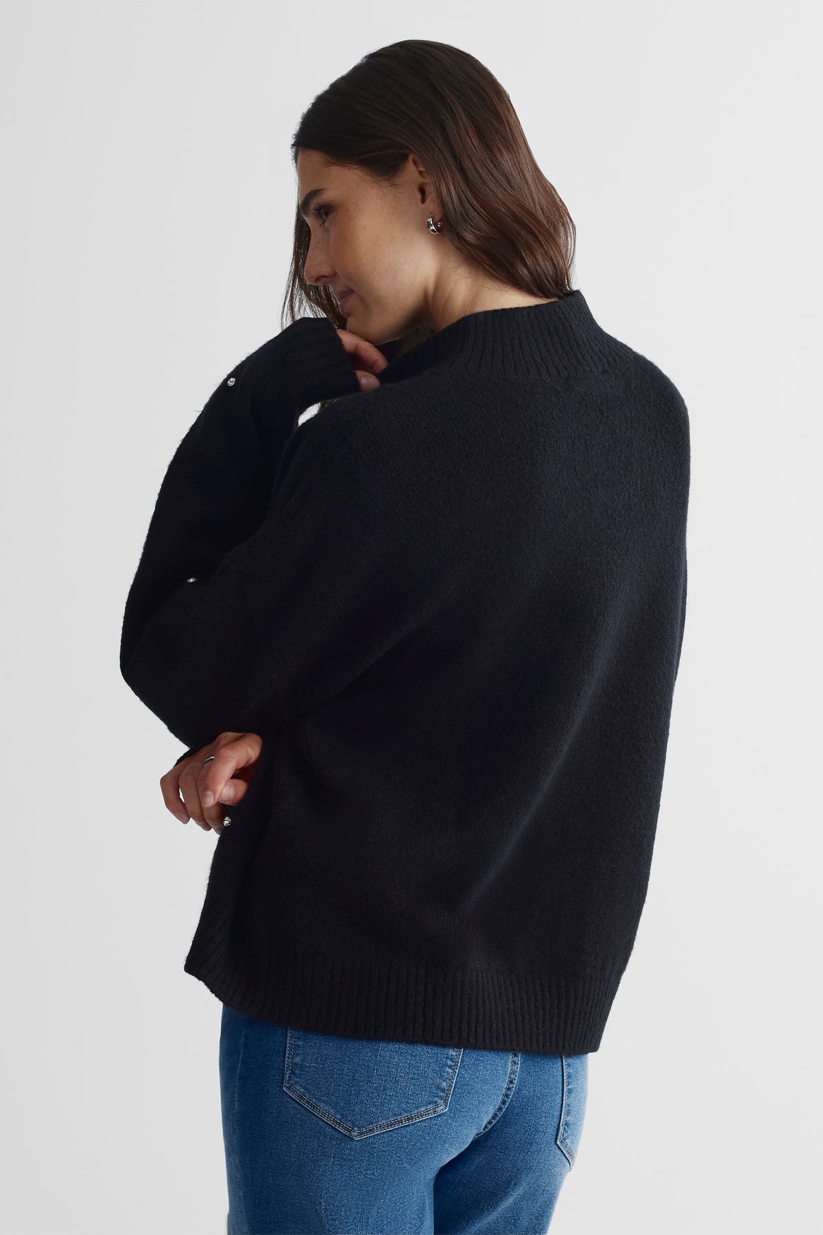 Chandail en tricot extensible - Femme && NOIR