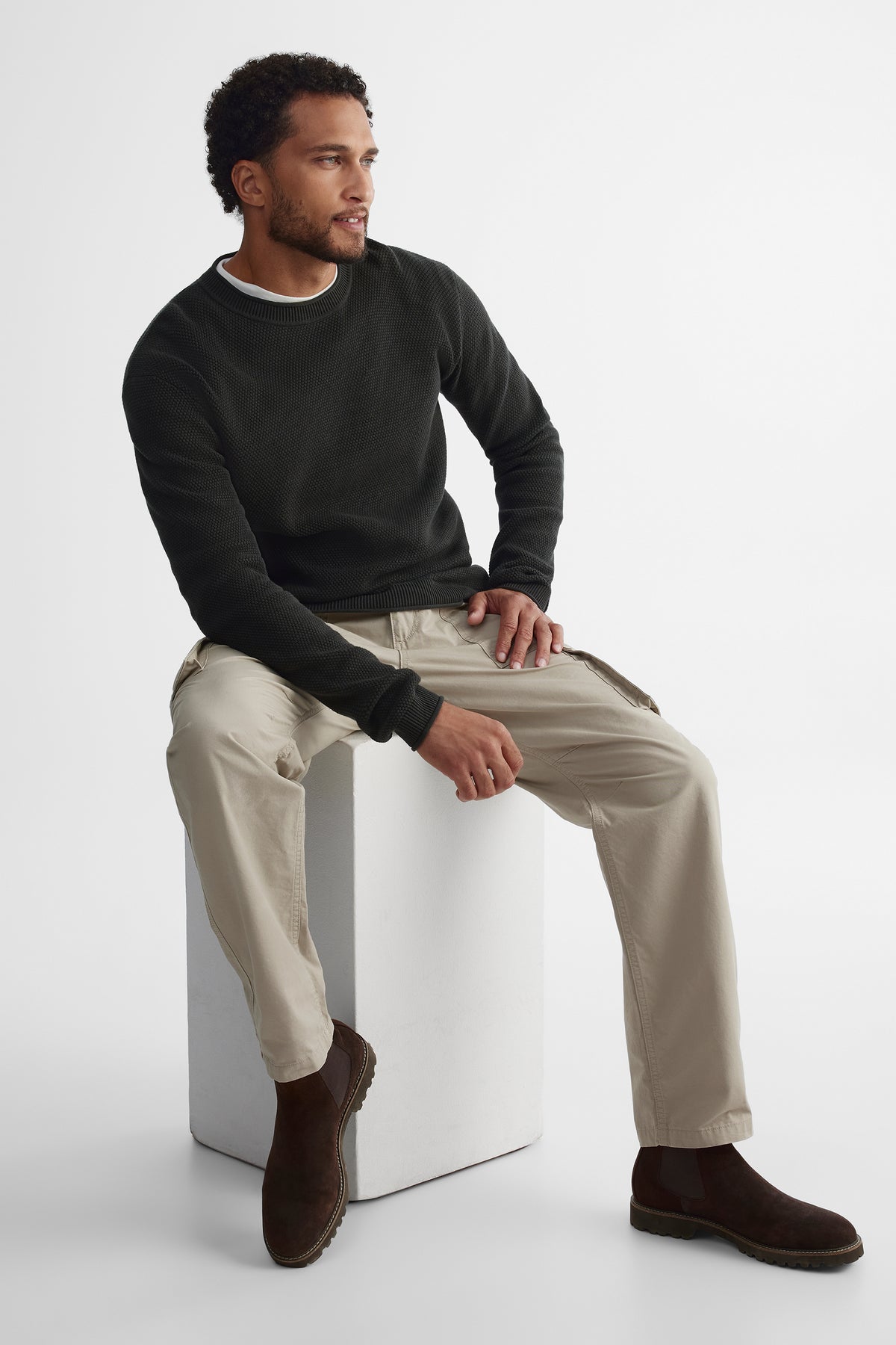 Chandail en tricot - Homme && CHARBON