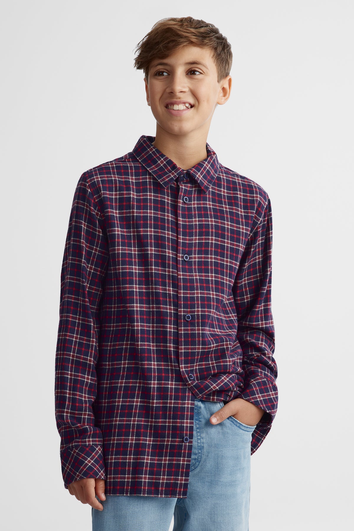 Chemise à manches longues - Ado garçon && BLEU MULTI